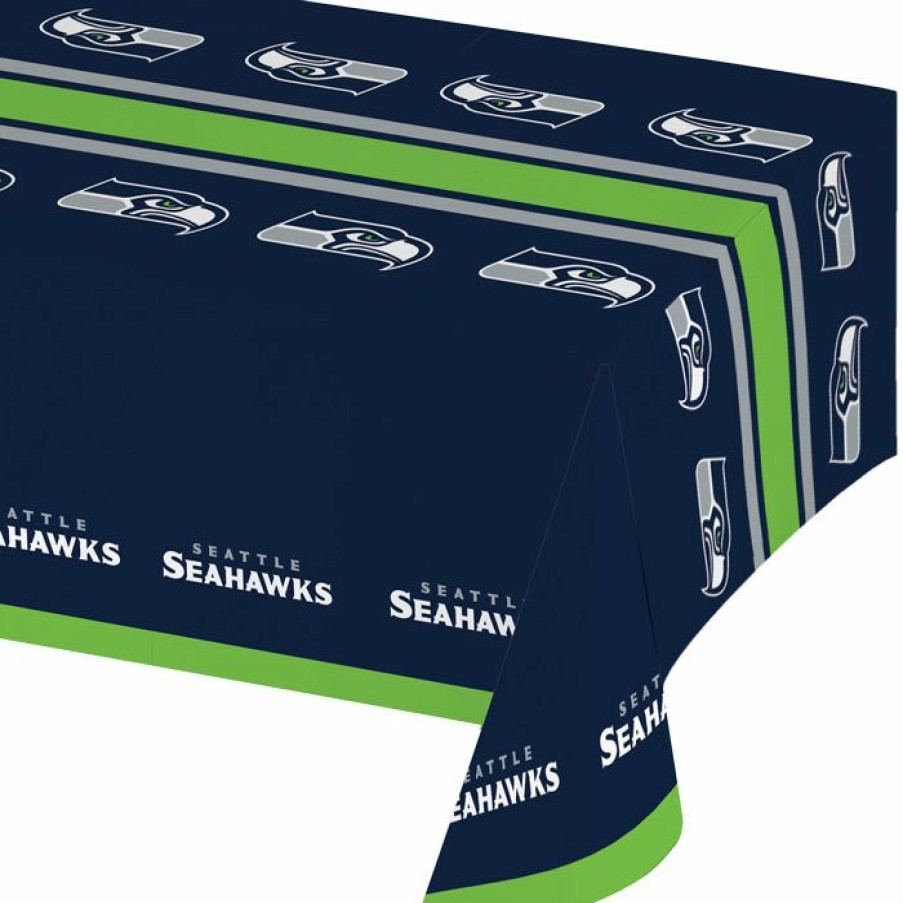 Sports * | Creative Converting Nfl And Football Party Supplies Seattle Seahawks Plastic Table Cover, 54 X 102