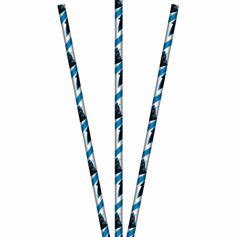 Sports * | Creative Converting Carolina Panther Paper Straws, 24 Ct