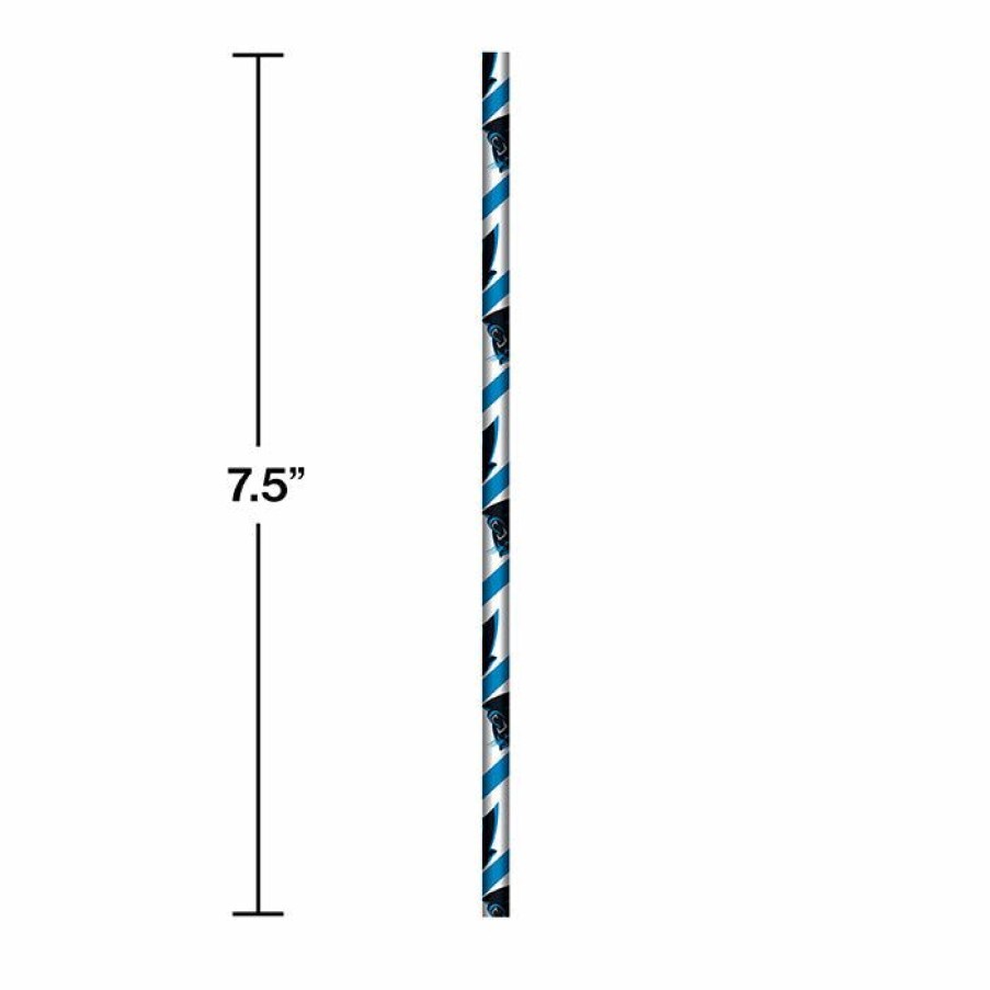 Sports * | Creative Converting Carolina Panther Paper Straws, 24 Ct