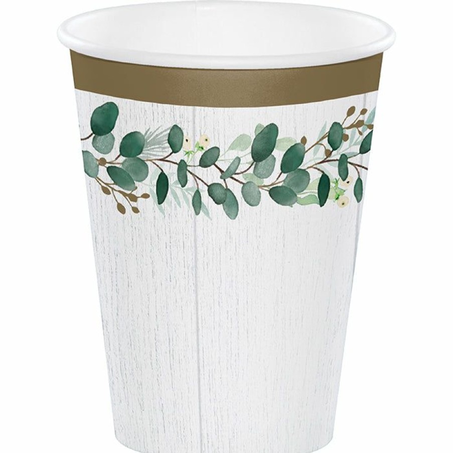 Themed Tableware * | Creative Converting Eucalyptus Greens Hot/Cold Cups 12Oz. 8Ct