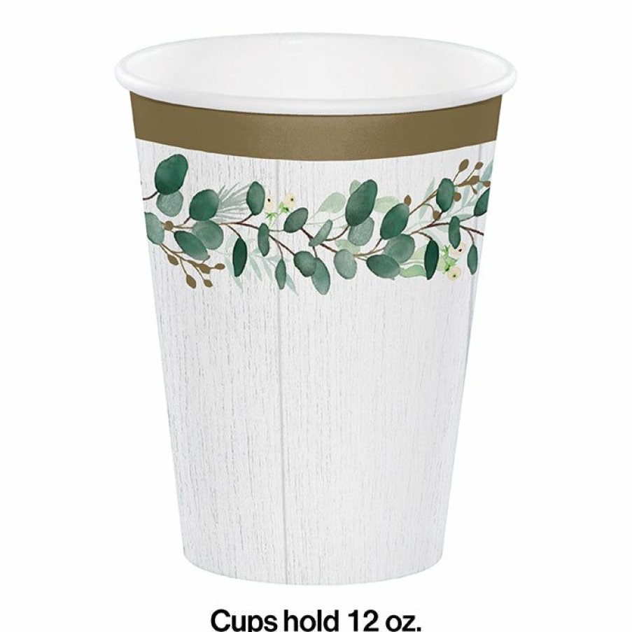 Themed Tableware * | Creative Converting Eucalyptus Greens Hot/Cold Cups 12Oz. 8Ct