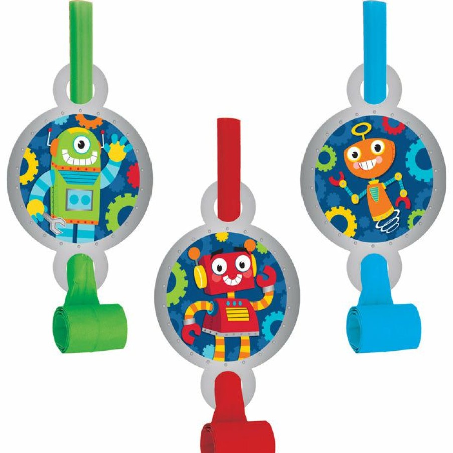 Birthdays * | Creative Converting Kids Birthday Party Themes Party Robots Blowouts W/ Med, 8 Ct