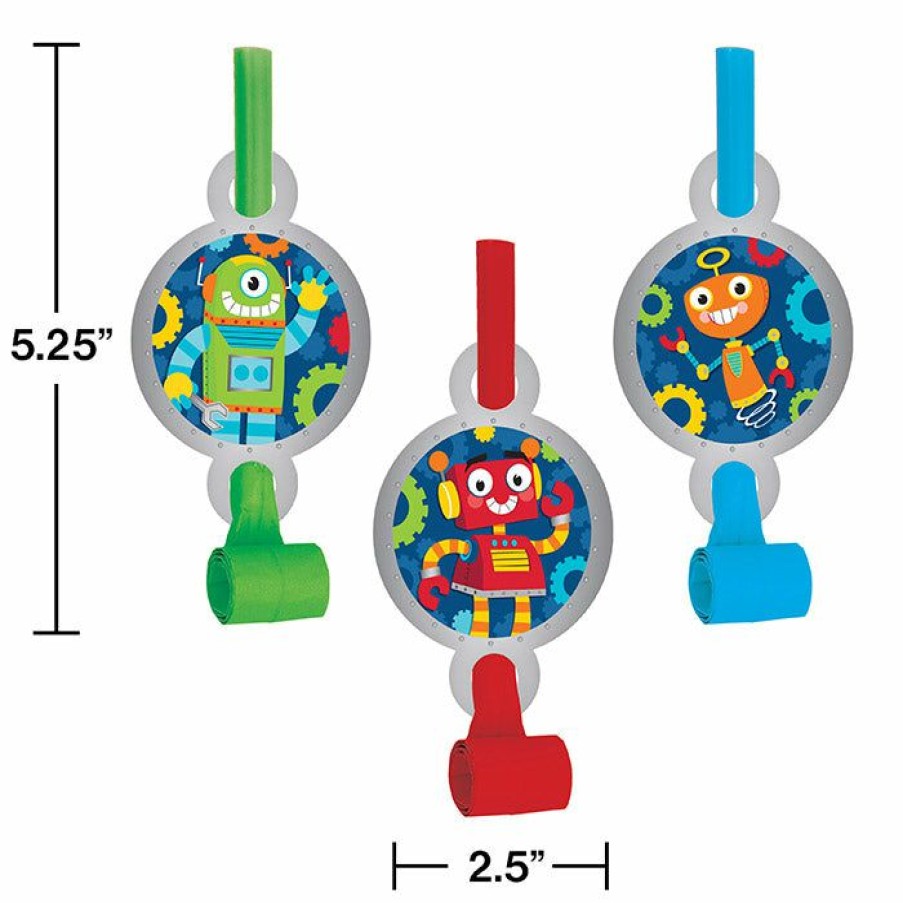 Birthdays * | Creative Converting Kids Birthday Party Themes Party Robots Blowouts W/ Med, 8 Ct