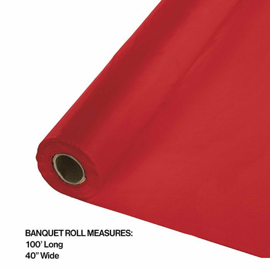 Solid Color Tableware * | Creative Converting Classic Red Banquet Roll 40 X 100