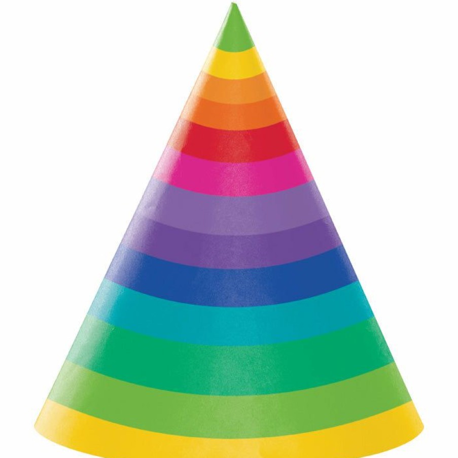 Birthdays * | Creative Converting Rainbow Adult Party Hats, 8 Ct