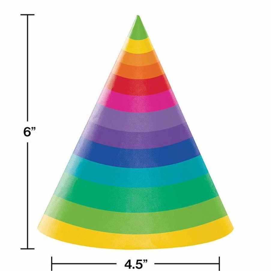 Birthdays * | Creative Converting Rainbow Adult Party Hats, 8 Ct