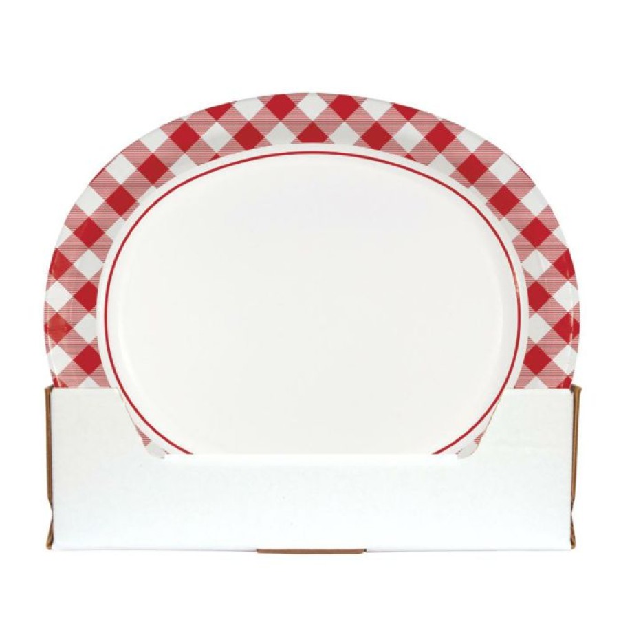 Holidays * | Creative Converting Classic Gingham Oval Platter (8/Pkg)