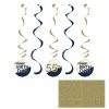 Birthdays * | Creative Converting Navy & Gold Milestone Dizzy Danglers Assorted W/ Stickers 5Ct