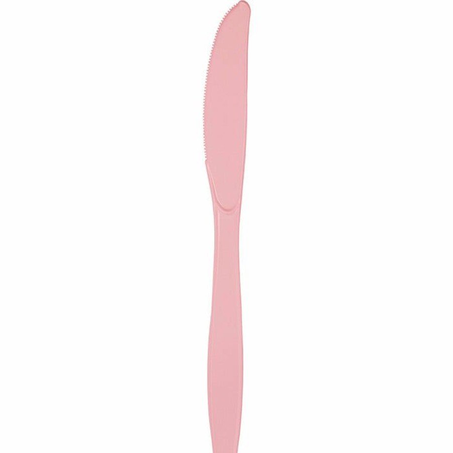 Solid Color Tableware * | Creative Converting Classic Pink Plastic Knives, 50 Ct Solid Color Tableware