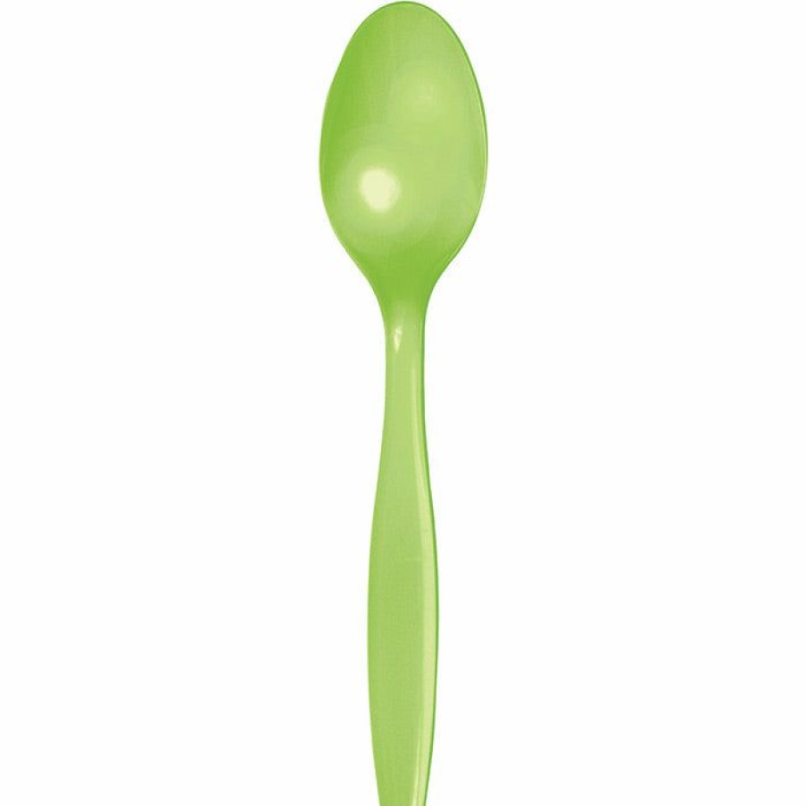 Solid Color Tableware * | Creative Converting Fresh Lime Green Plastic Spoons, 50 Ct