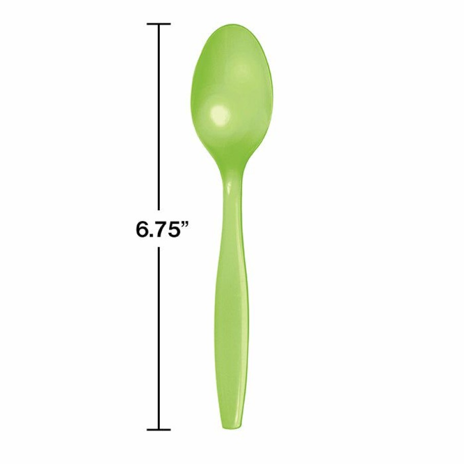 Solid Color Tableware * | Creative Converting Fresh Lime Green Plastic Spoons, 50 Ct