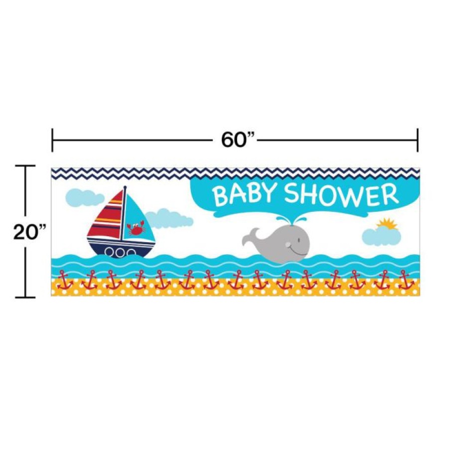 Baby Showers * | Creative Converting Ahoy Matey! Giant Party Banner, Baby Shower (6/Case) Baby Showers