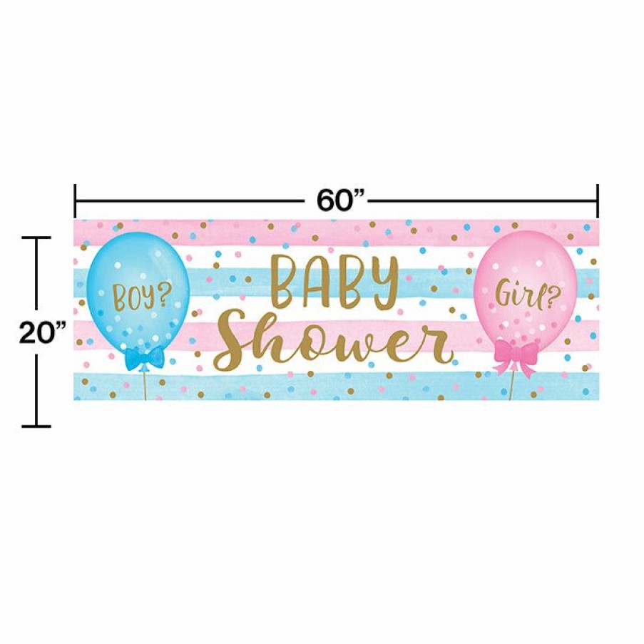 Baby Showers * | Creative Converting Gender Reveal Balloons Large Party Banner 20 X 60 (6/Case)