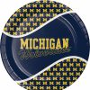 Sports * | Creative Converting University Of Michigan Paper Plates, 8 Ct Ncaa College Themed Party Decorations