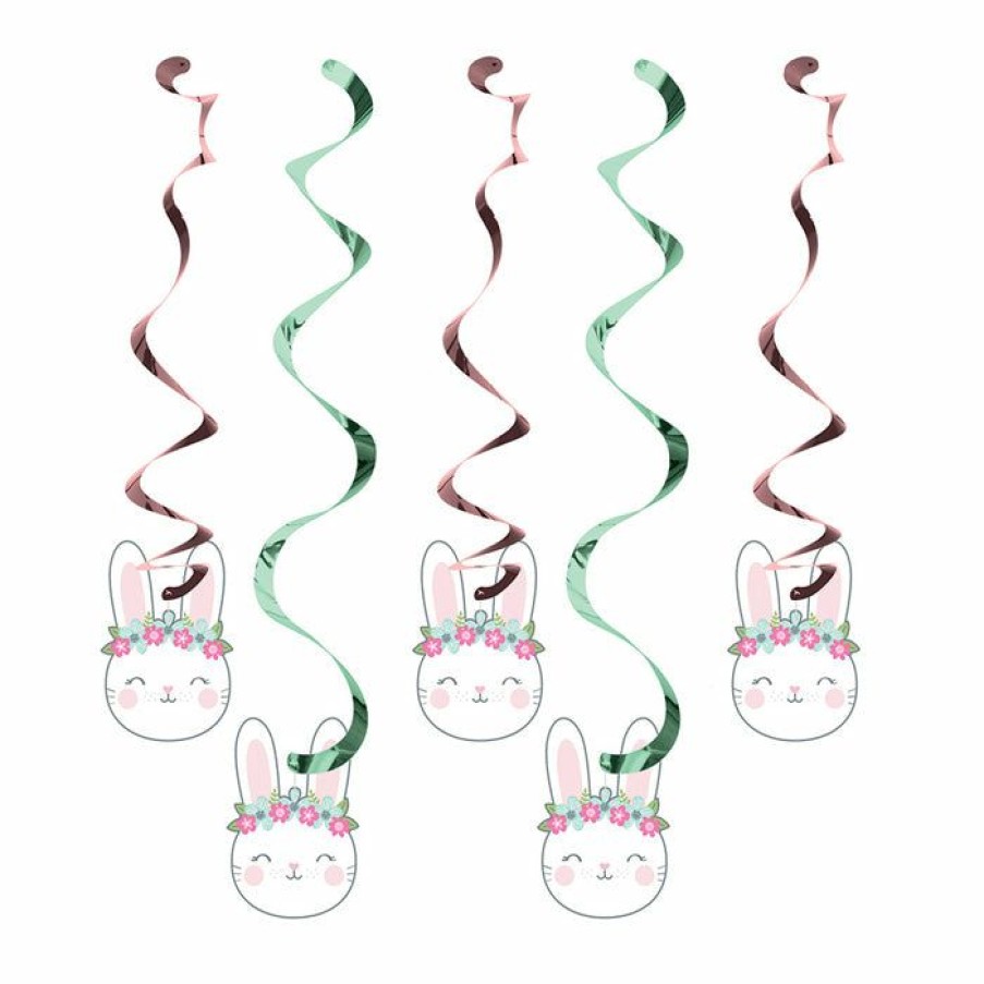 Birthdays * | Creative Converting 1St Birthday Party Themes Bunny Party Dizzy Danglers, 5 Ct