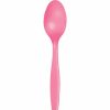 Solid Color Tableware * | Creative Converting Solid Color Tableware Candy Pink Plastic Spoons, 24 Ct