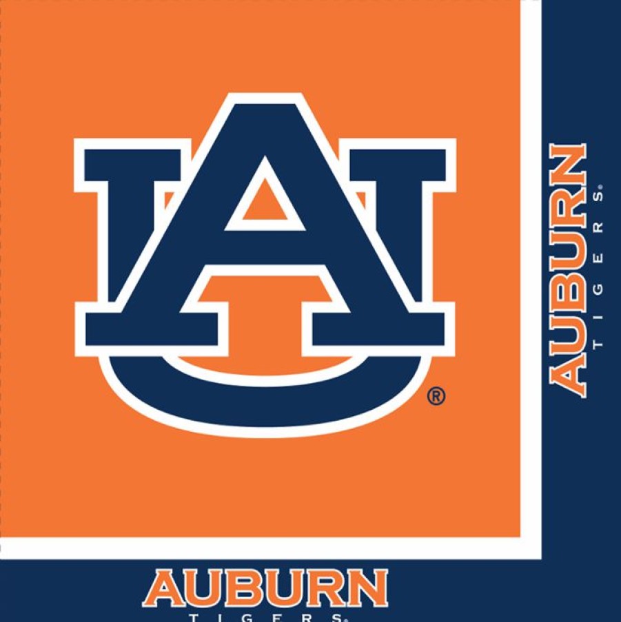 Sports * | Creative Converting Auburn University Napkins, 20 Ct Ncaa College Themed Party Decorations