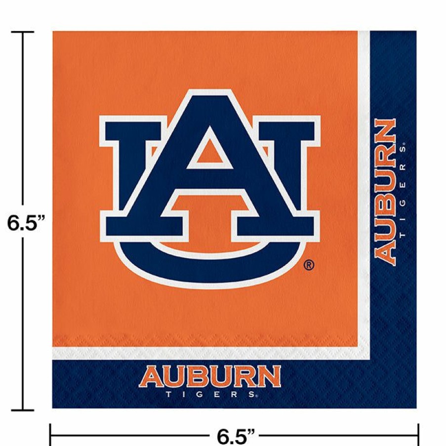 Sports * | Creative Converting Auburn University Napkins, 20 Ct Ncaa College Themed Party Decorations