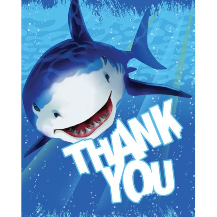 Birthdays * | Creative Converting Shark Splash Thank You, Foldover (48/Case)