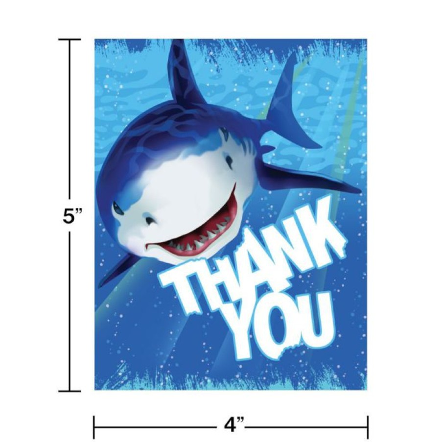 Birthdays * | Creative Converting Shark Splash Thank You, Foldover (48/Case)