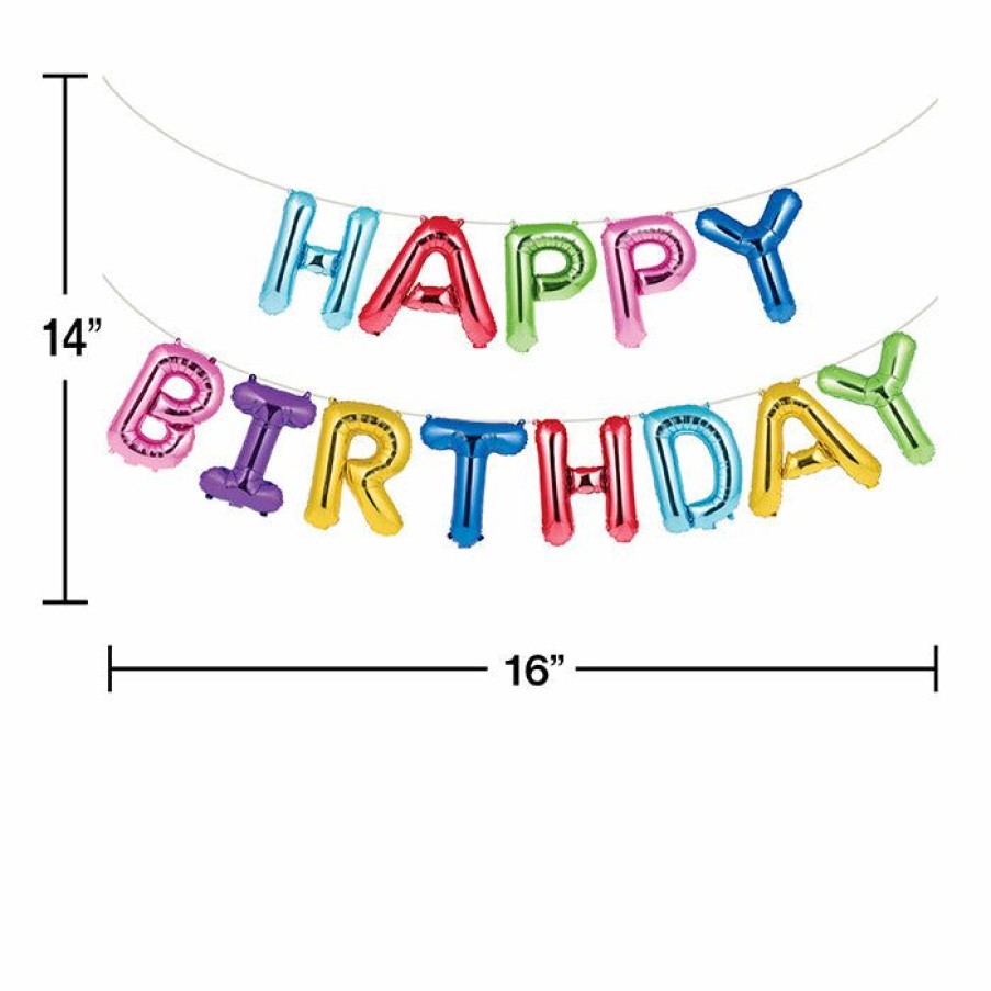 Birthdays * | Creative Converting Kids Birthday Party Themes Rainbow Foil Birthday Balloon Banner, 13 Ct