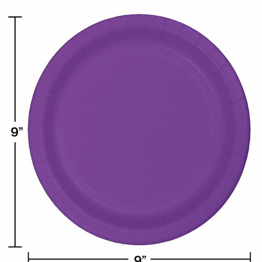 Solid Color Tableware * | Creative Converting Amethyst Purple Paper Plates, 24 Ct