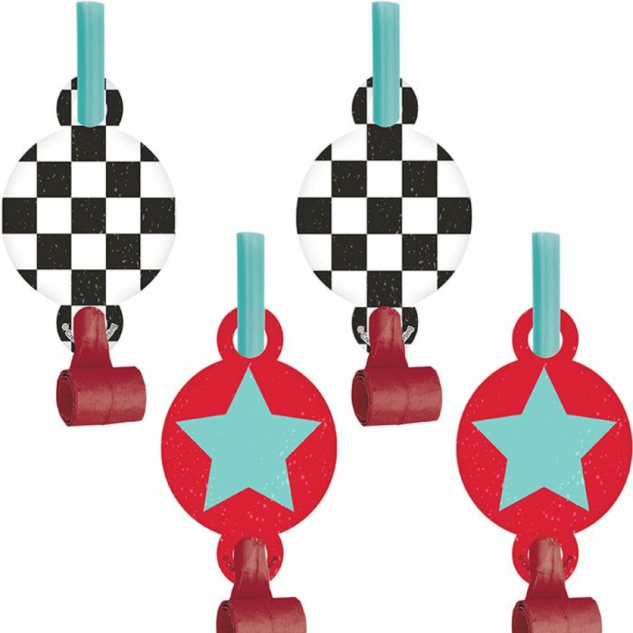 Birthdays * | Creative Converting Kids Birthday Party Themes Vintage Race Car Party Blowers 48 Ct