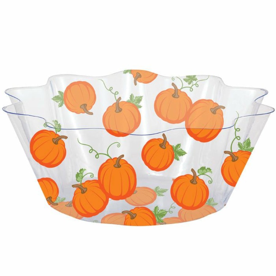 Holidays * | Creative Converting Pumpkins And Leaves Bowl Halloween Party Supplies