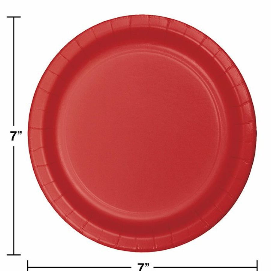 Solid Color Tableware * | Creative Converting Classic Red Dessert Plates, 24 Ct