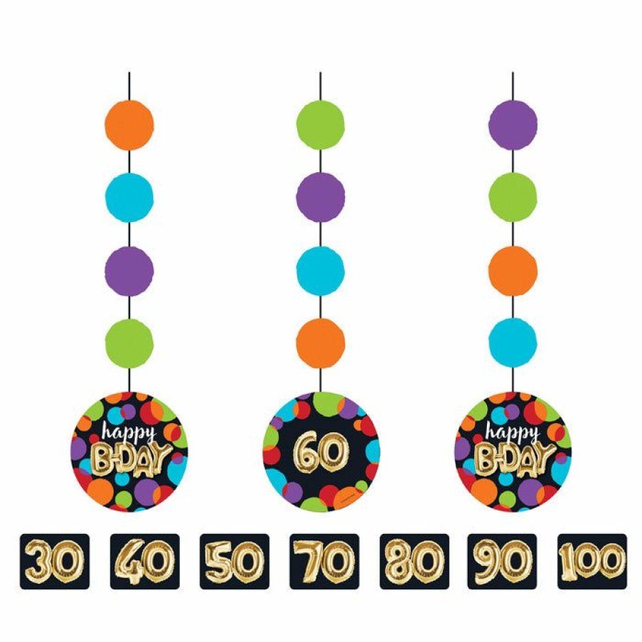 Birthdays * | Creative Converting Balloon Birthday Hanging Cutouts (Case Pack Of 36) Adult Birthday Party Themes