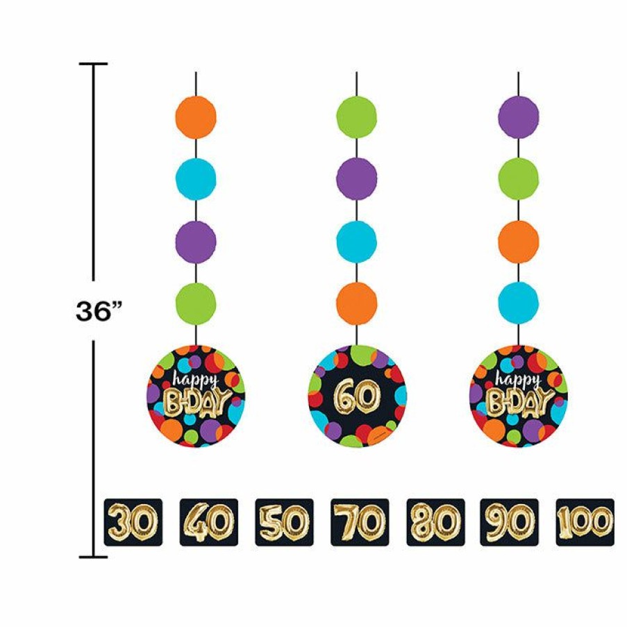 Birthdays * | Creative Converting Balloon Birthday Hanging Cutouts (Case Pack Of 36) Adult Birthday Party Themes