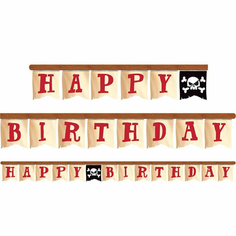 Birthdays * | Creative Converting Kids Birthday Party Themes Pirate Treasure Jointed Banner Lg