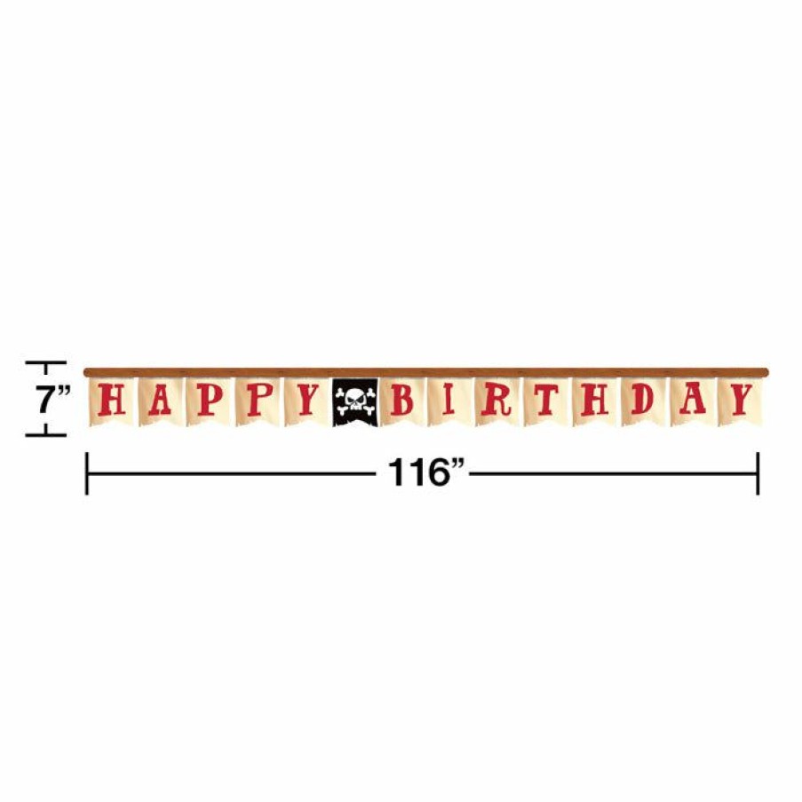 Birthdays * | Creative Converting Kids Birthday Party Themes Pirate Treasure Jointed Banner Lg