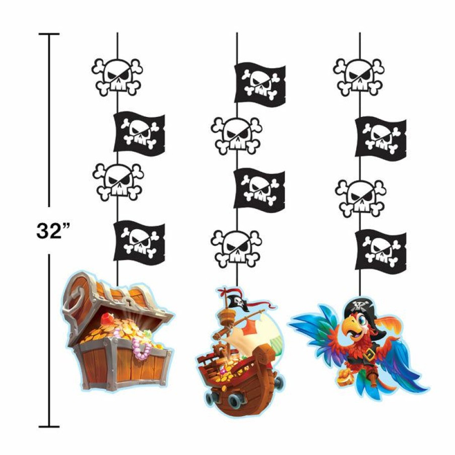 Birthdays * | Creative Converting Pirate Treasure Hanging Cutouts, 3 Ct Kids Birthday Party Themes