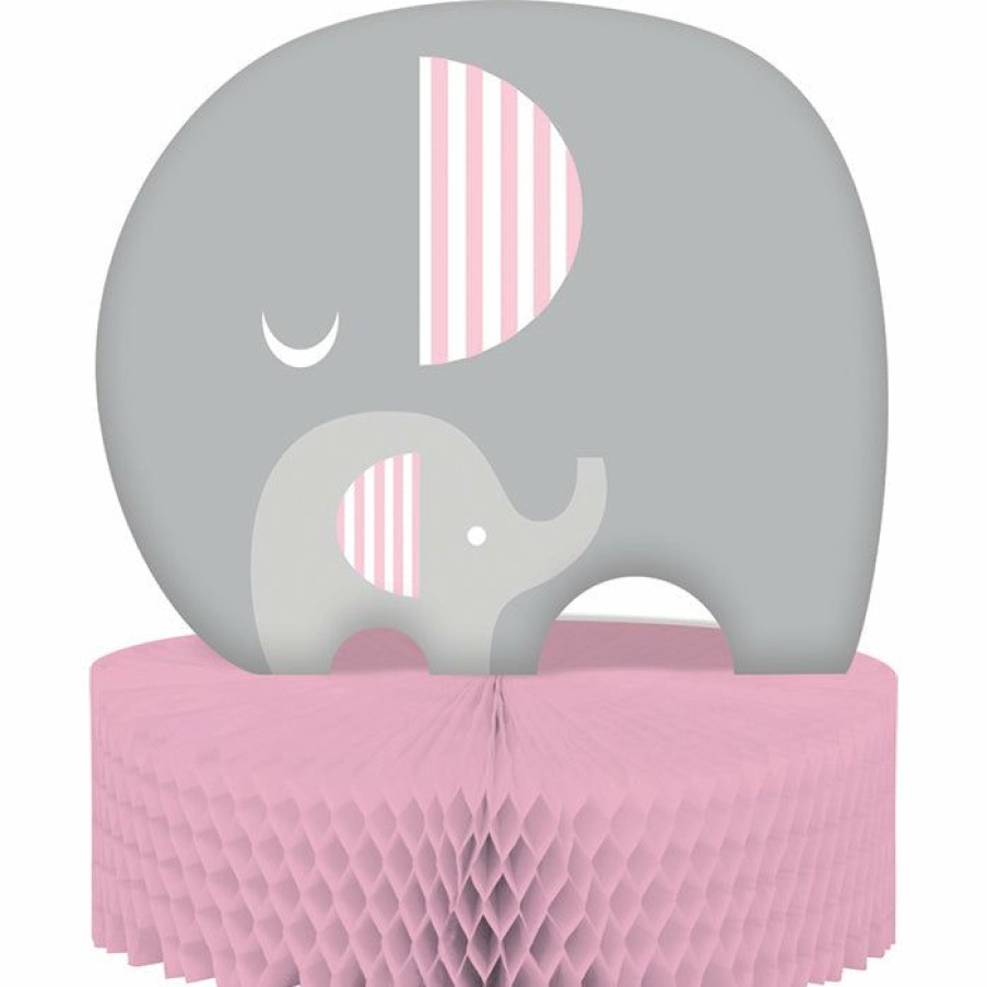 Baby Showers * | Creative Converting Little Peanut Girl Elephant Centerpiece