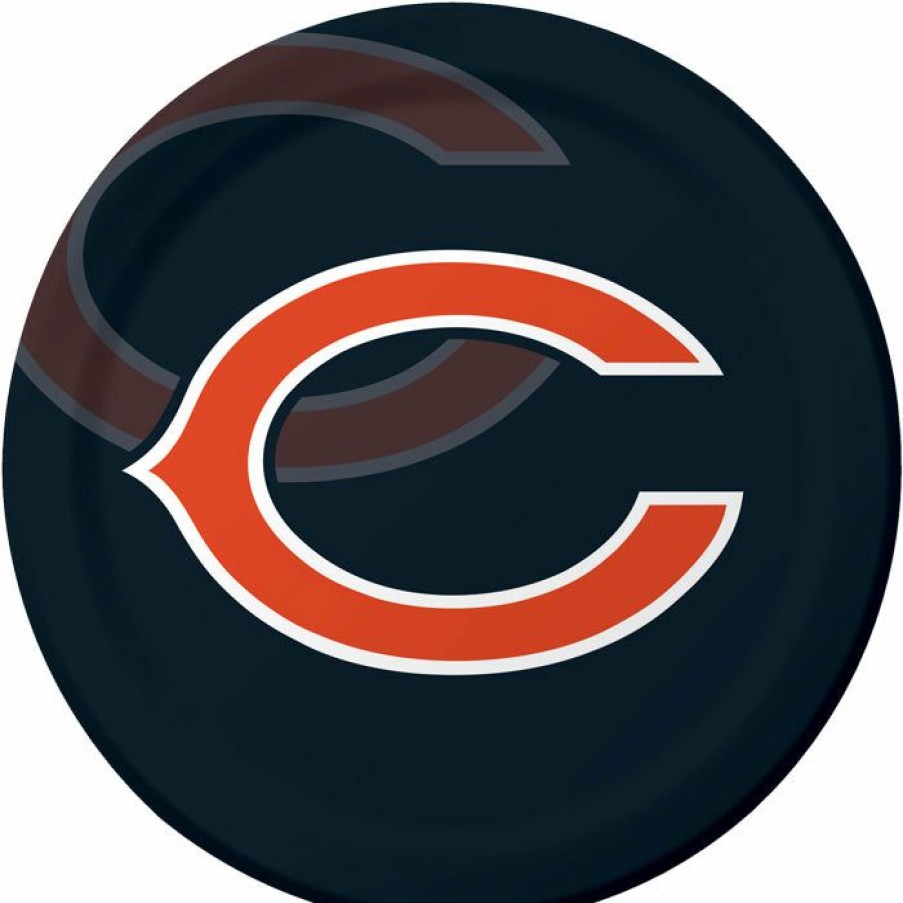 Sports * | Creative Converting Nfl And Football Party Supplies Chicago Bears Paper Plates, 8 Ct