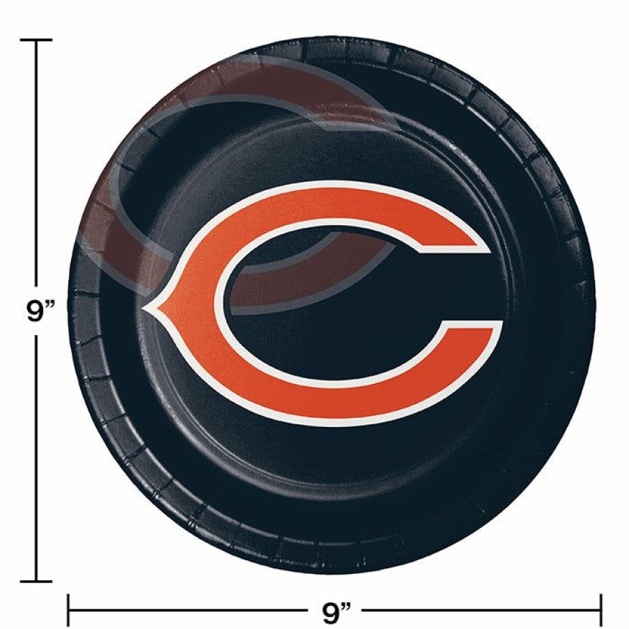 Sports * | Creative Converting Nfl And Football Party Supplies Chicago Bears Paper Plates, 8 Ct