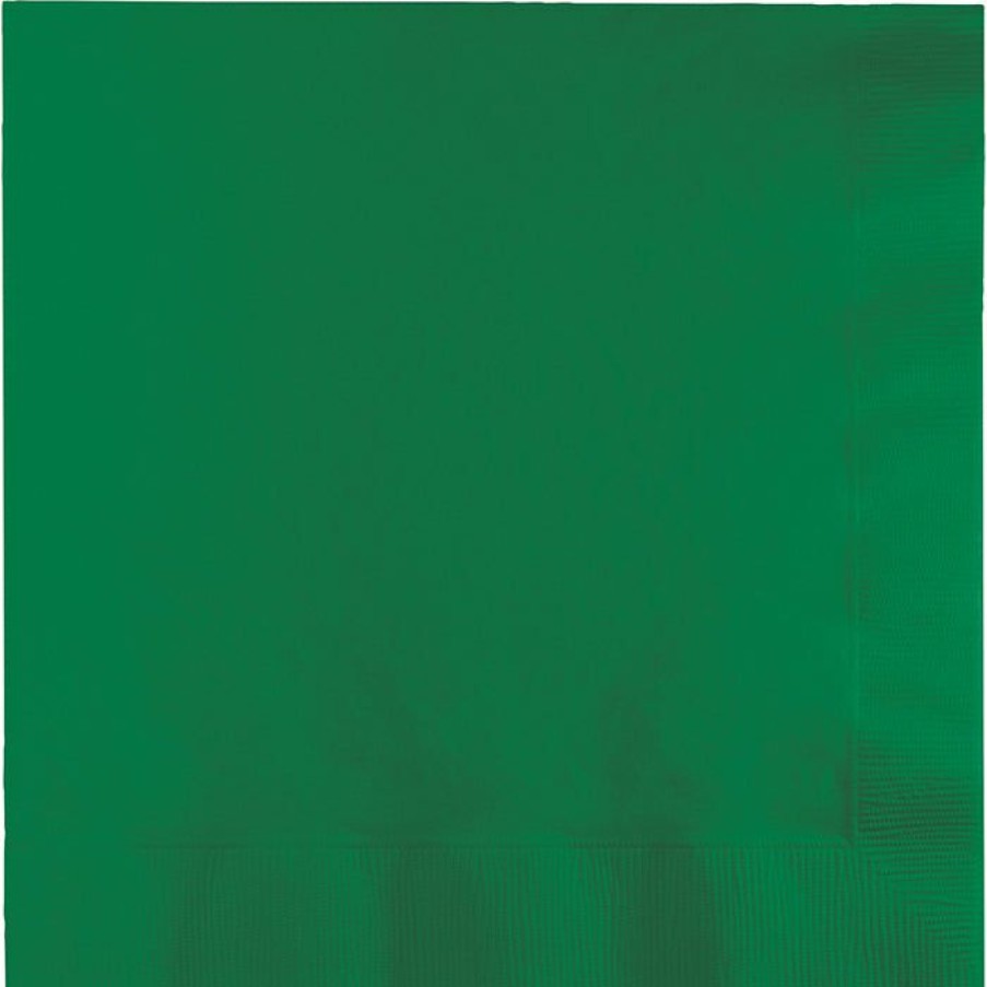 Solid Color Tableware * | Creative Converting Emerald Green Dinner Napkins 3Ply 1/4Fld, 25 Ct Solid Color Tableware