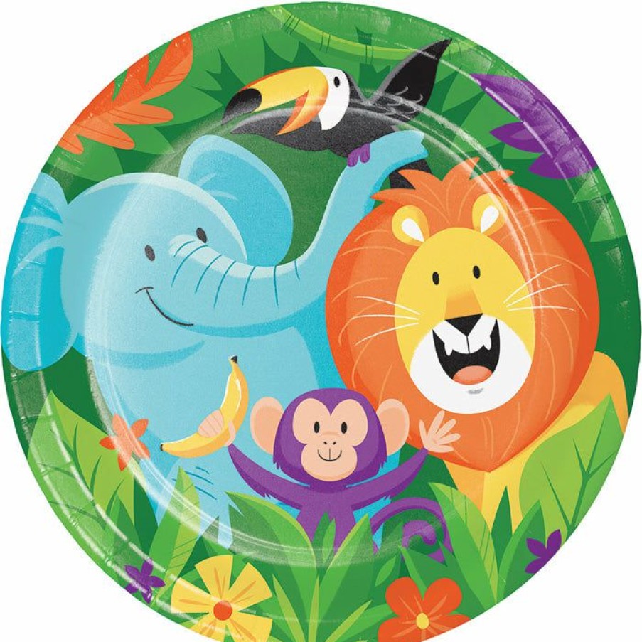 Birthdays * | Creative Converting Kids Birthday Party Themes Jungle Safari Paper Plates, 8 Ct