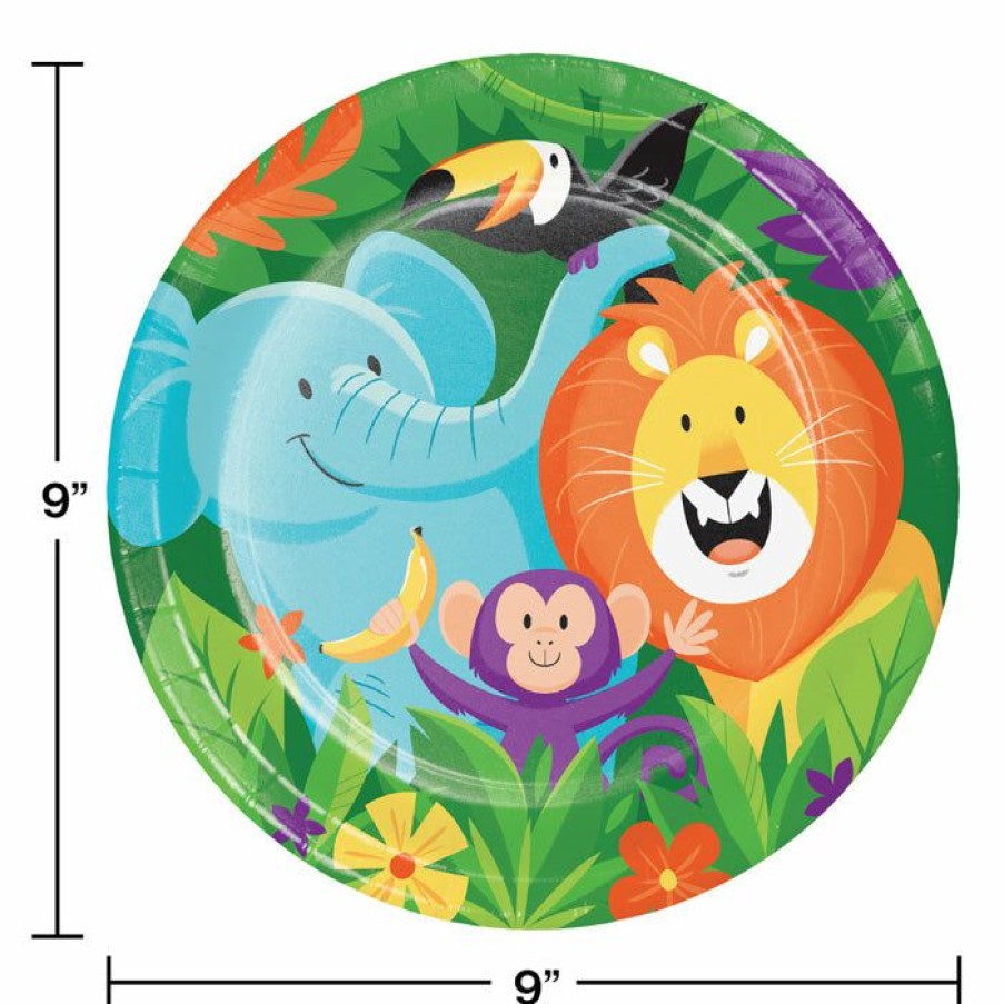 Birthdays * | Creative Converting Kids Birthday Party Themes Jungle Safari Paper Plates, 8 Ct