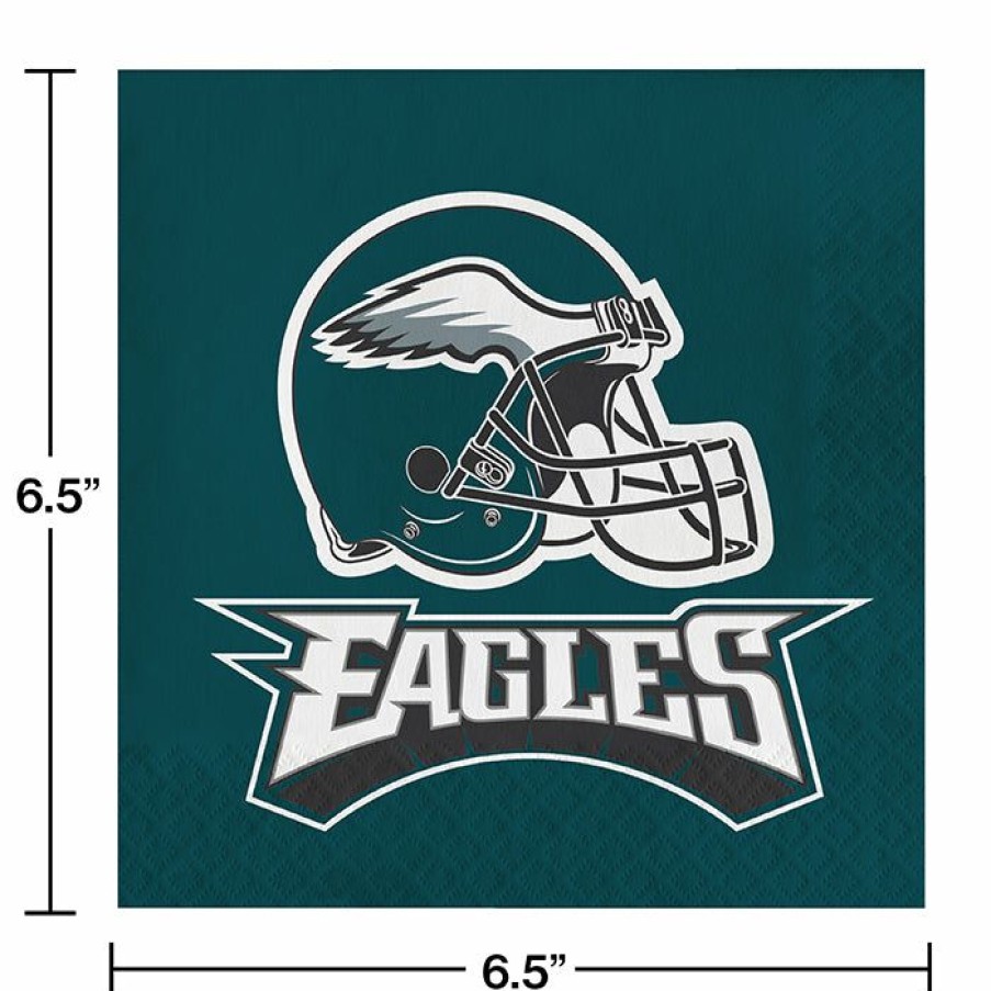 Sports * | Creative Converting Philadelphia Eagles Napkins, 16 Ct Nfl And Football Party Supplies