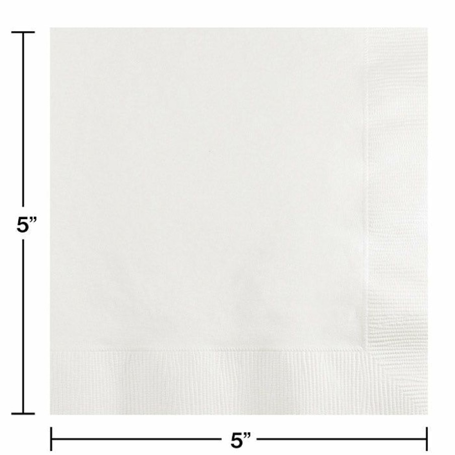 Solid Color Tableware * | Creative Converting White Beverage Napkin 2Ply, 50 Ct