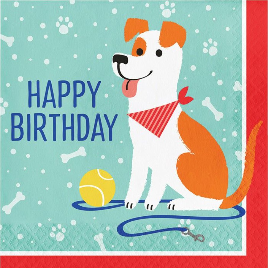 Birthdays * | Creative Converting Dog Party Birthday Napkins, 16 Ct