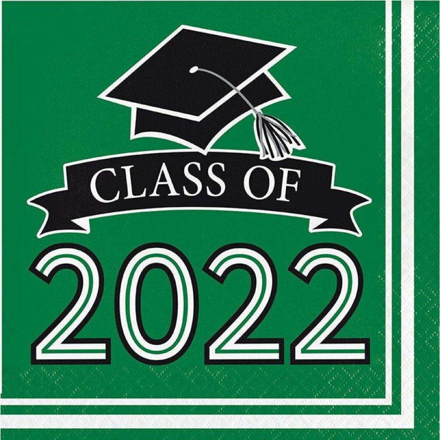 Graduation Party Supplies * | Creative Converting Graduation Party Supplies Emerald Green Class Of 2022 Luncheon Napkins, 36Ct