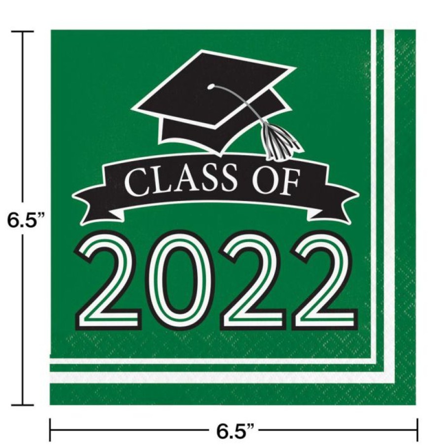 Graduation Party Supplies * | Creative Converting Graduation Party Supplies Emerald Green Class Of 2022 Luncheon Napkins, 36Ct