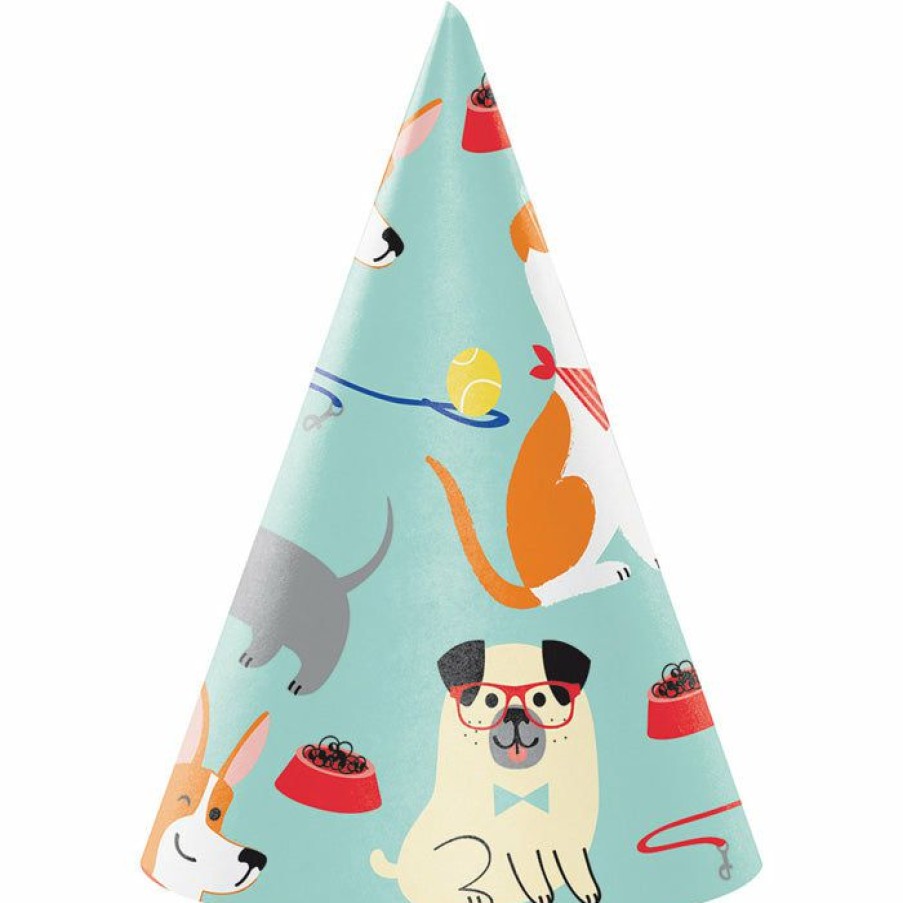 Birthdays * | Creative Converting Kids Birthday Party Themes Dog Party Party Hats, 8 Ct