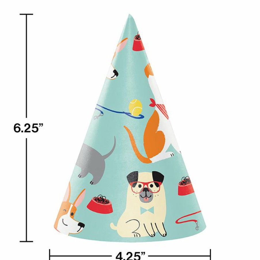 Birthdays * | Creative Converting Kids Birthday Party Themes Dog Party Party Hats, 8 Ct