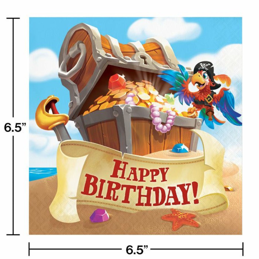 Birthdays * | Creative Converting Pirate Treasure Napkins, 16 Ct Kids Birthday Party Themes