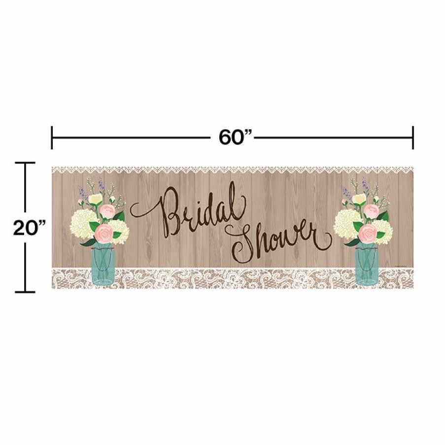 Bridal And Wedding * | Creative Converting Rustic Wedding Giant Party Banner (6/Case)