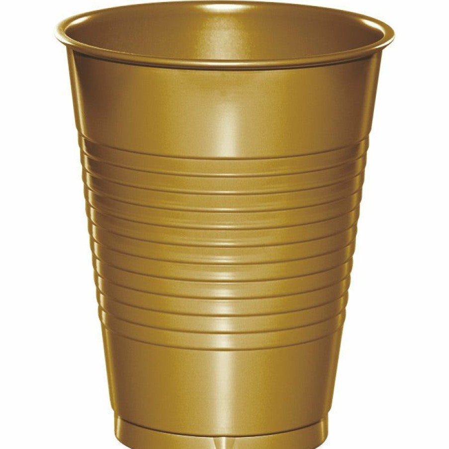 Solid Color Tableware * | Creative Converting Glittering Gold Plastic Cups, 20 Ct Solid Color Tableware